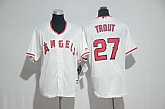 Los Angeles Angels of Anaheim #27 Mike Trout White New Cool Base Stitched Jersey,baseball caps,new era cap wholesale,wholesale hats